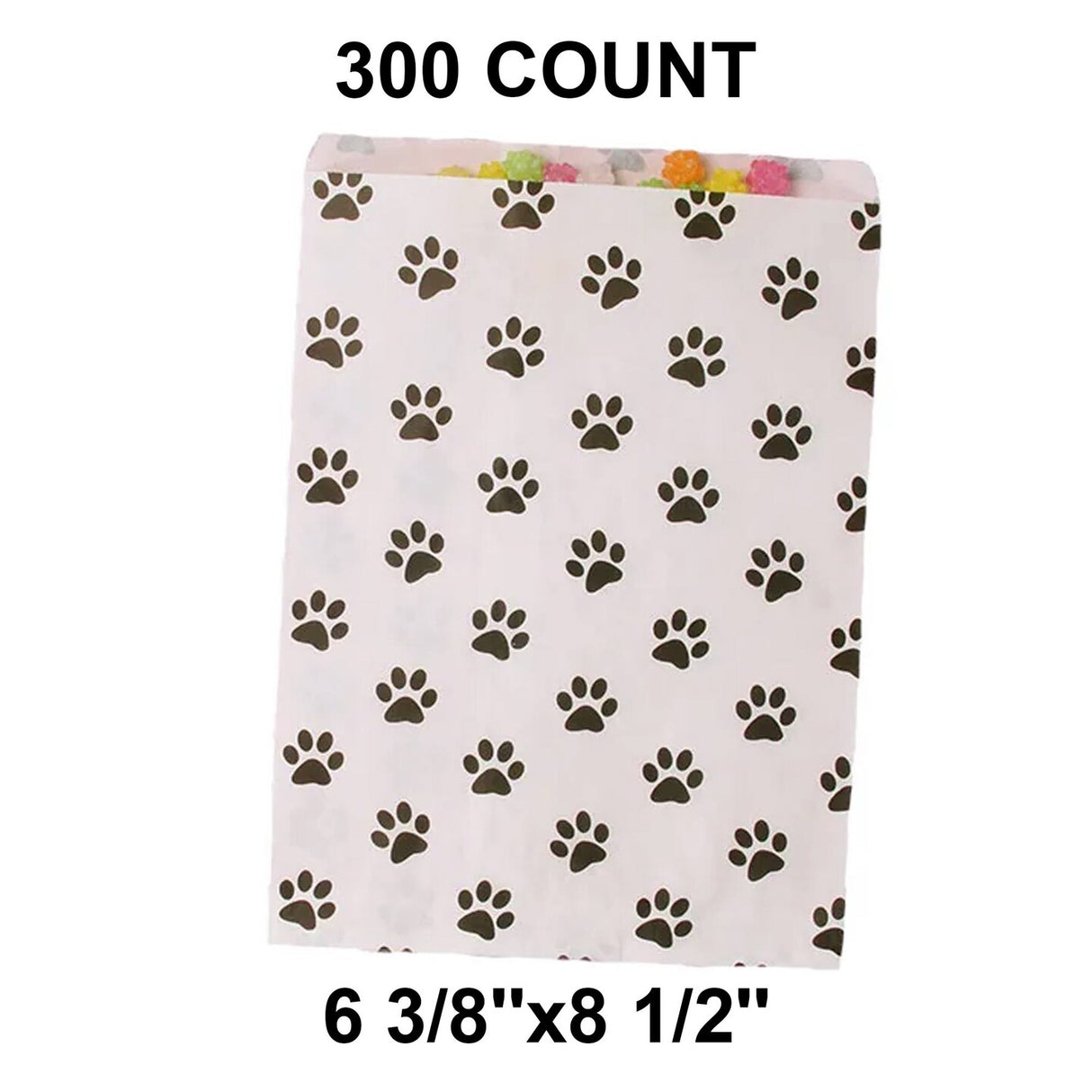 Paw Print Paper Gift Bags 6 3/8" x 8 1/2"