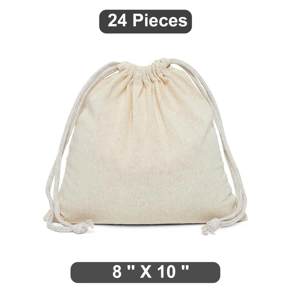 Extra 8" x 10" Plain Cotton Muslin Pouch