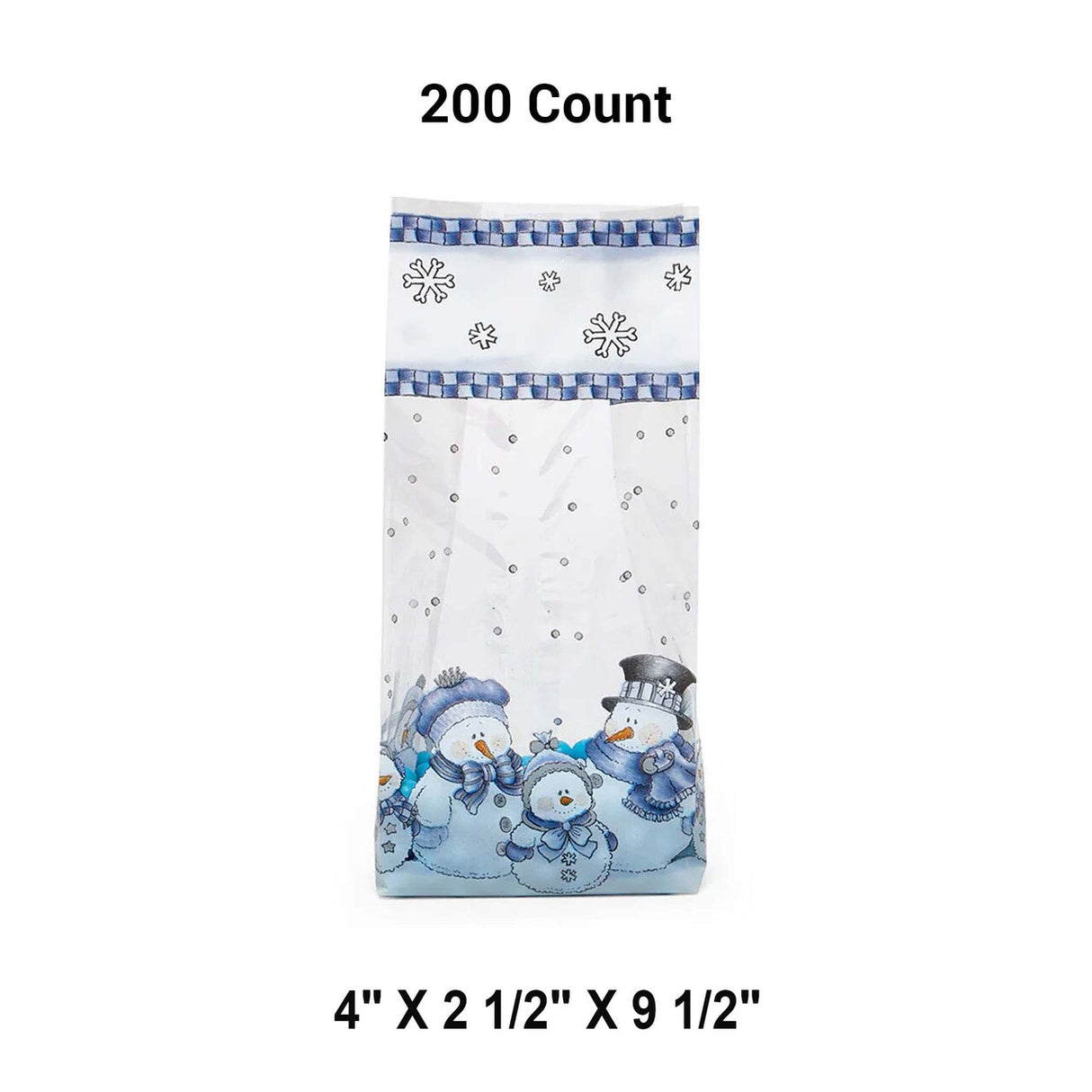 Holiday Pattern Cello Bags for Gifts 4” x 2.5” x 9.5”