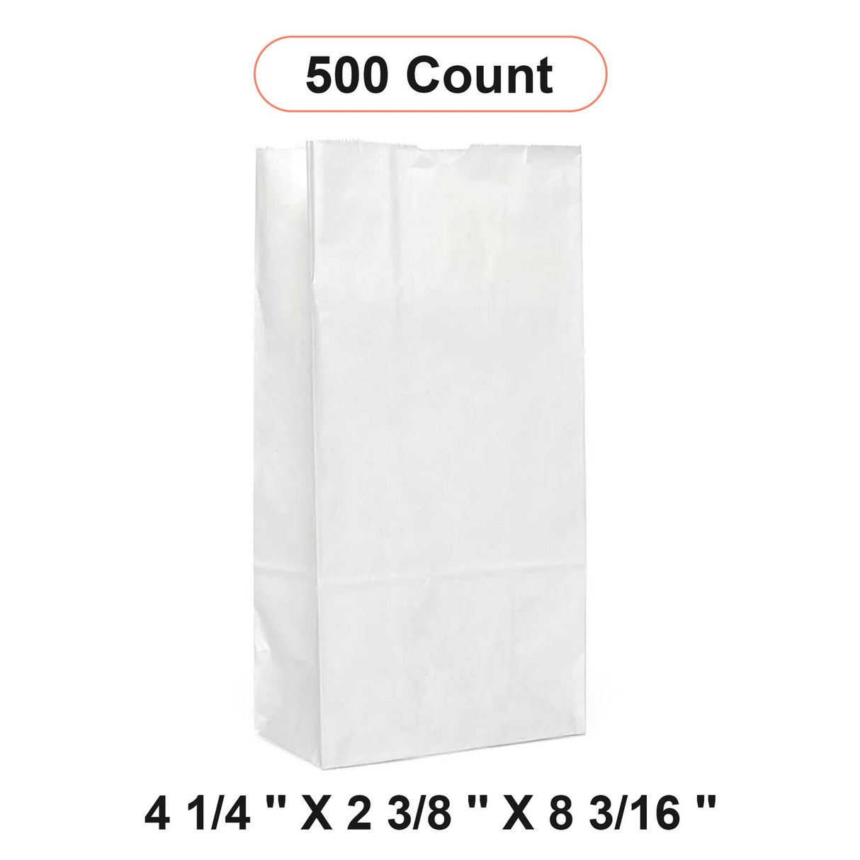 White Grocery Bags 4 1/4'' x 2 3/8'' x 8 3/16''