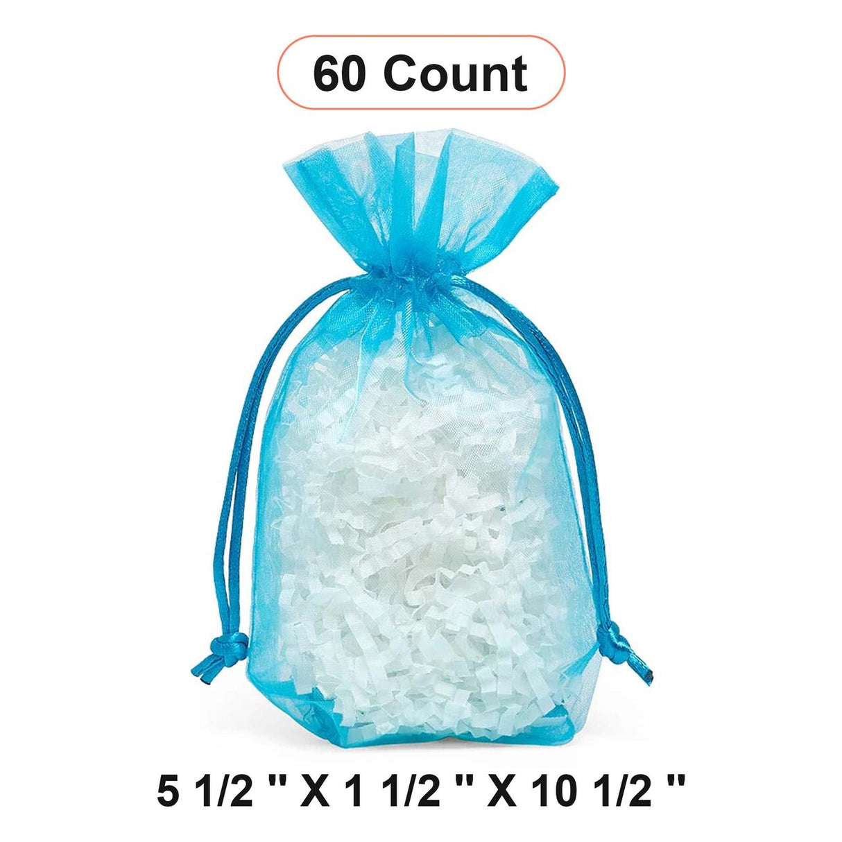 Flat Bottom Organza Bags 5 1/2''x11/2''x10 1/2'' for Holiday Gift Bags