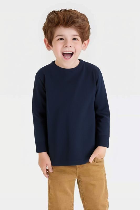 RADYAN® Toddler Cotton Jersey Long Sleeve Crewneck T-shirt - 3311