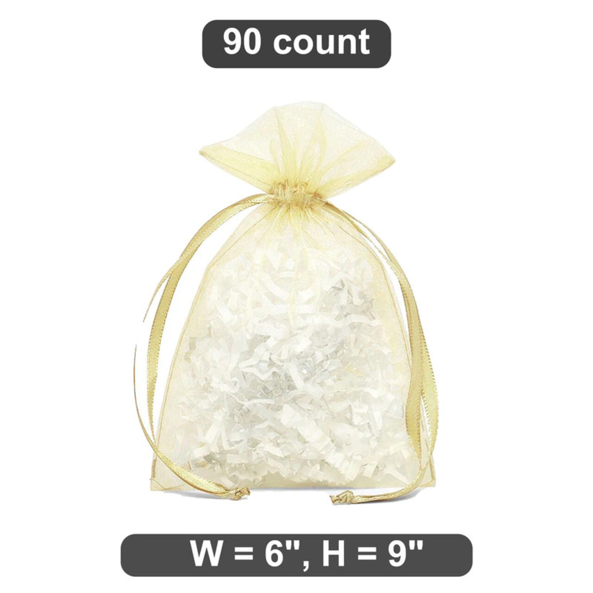 Classic Look for Gift Wrapping 5" x 8" Organza Bag