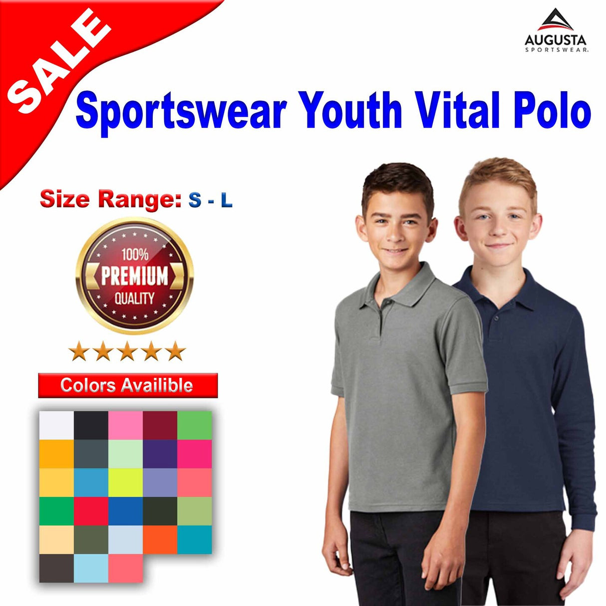Augusta Sportswear® Youth Vital Polo