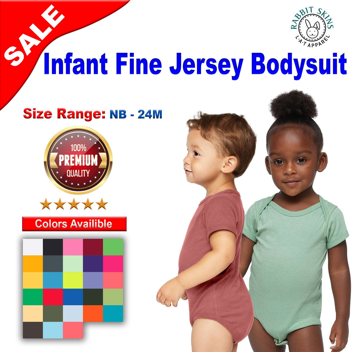 RADYAN® Infant Fine Jersey Bodysuit - 4424