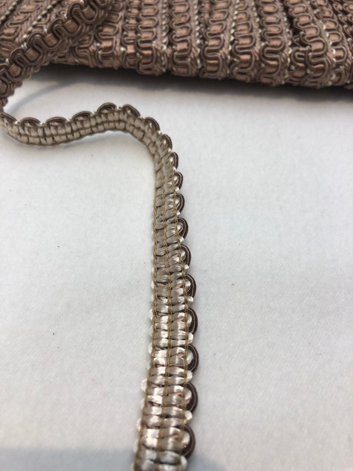 Decorative Scroll Style Braid Gimp Trim - Taupe, Half Inch Width (By The Yard)