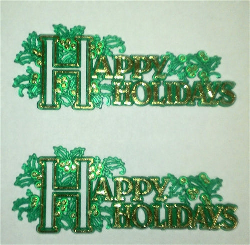 Happy Holidays Cake Topper - 2 Pack