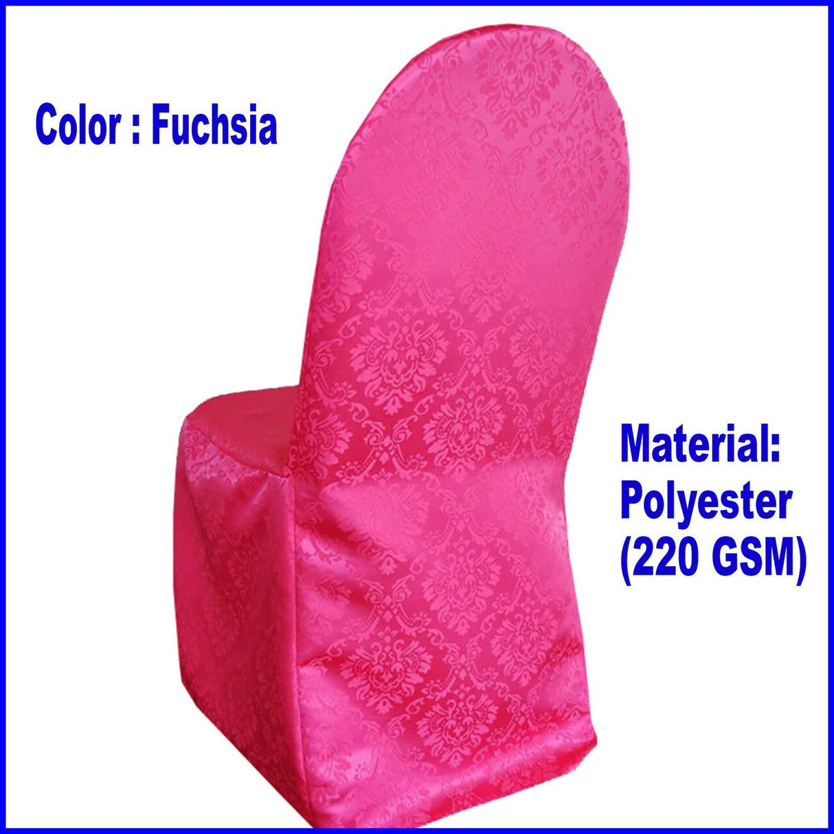1 Piece Timeless Damask Jacquard Polyester Chair Cover Fuchsia