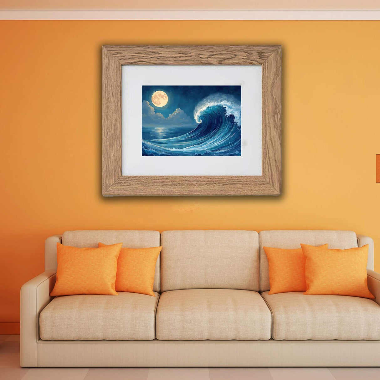 8x10" Light Brown Wood-Effect Frame with Acid-Free Mat & Plastic Front – For Hanging or Standing, ALFTA Hook Compatible