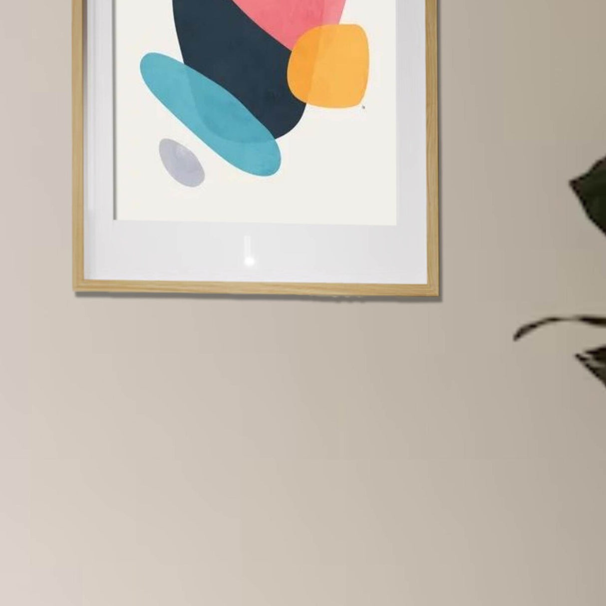 Oak Effect Frame with Mount, 24x36" – Horizontal/Vertical, No-Nail Hanging!