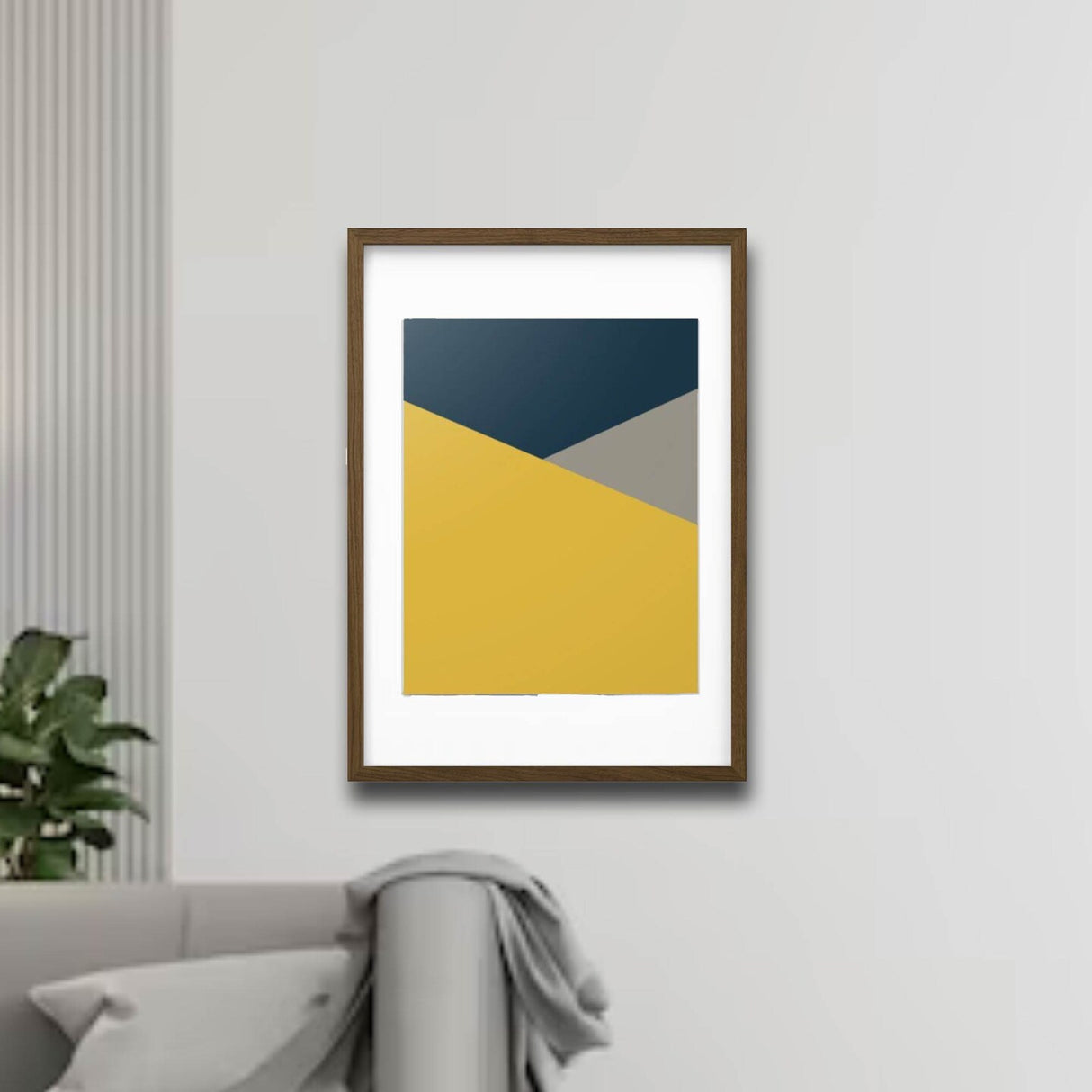 Walnut Effect Frame with Mount, 19¾x27½" – Hang Horizontally or Vertically No-Nail Hanging!