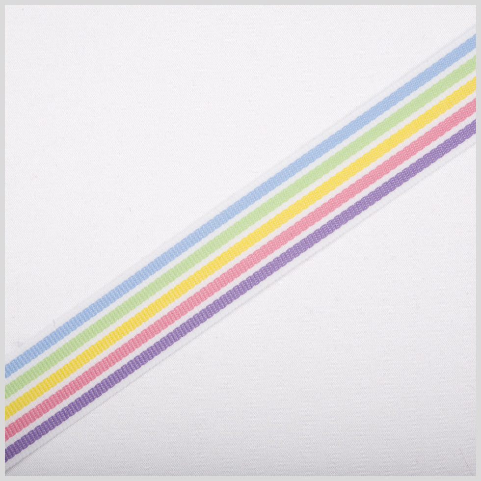 Pastel Combo Striped Grosgrain Ribbon