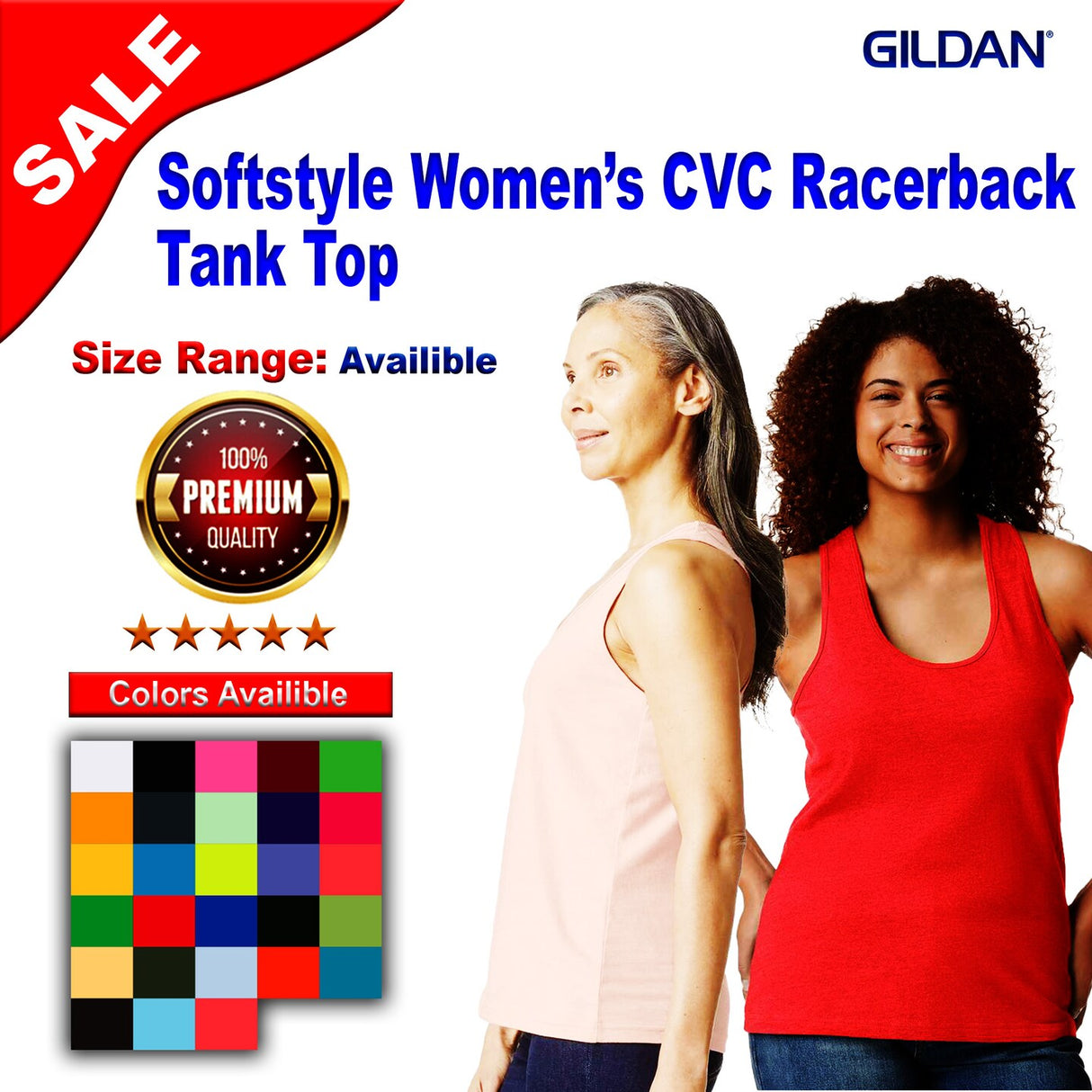 Gildan® Softstyle Women’s CVC Racerback Tank Top