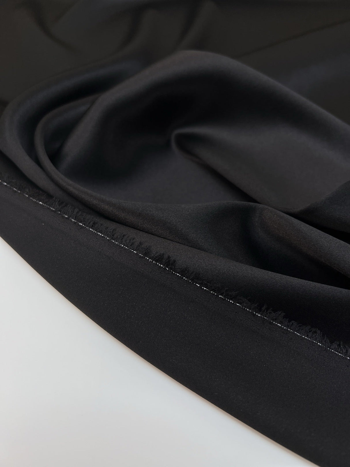 Silk Satin Black Stretch