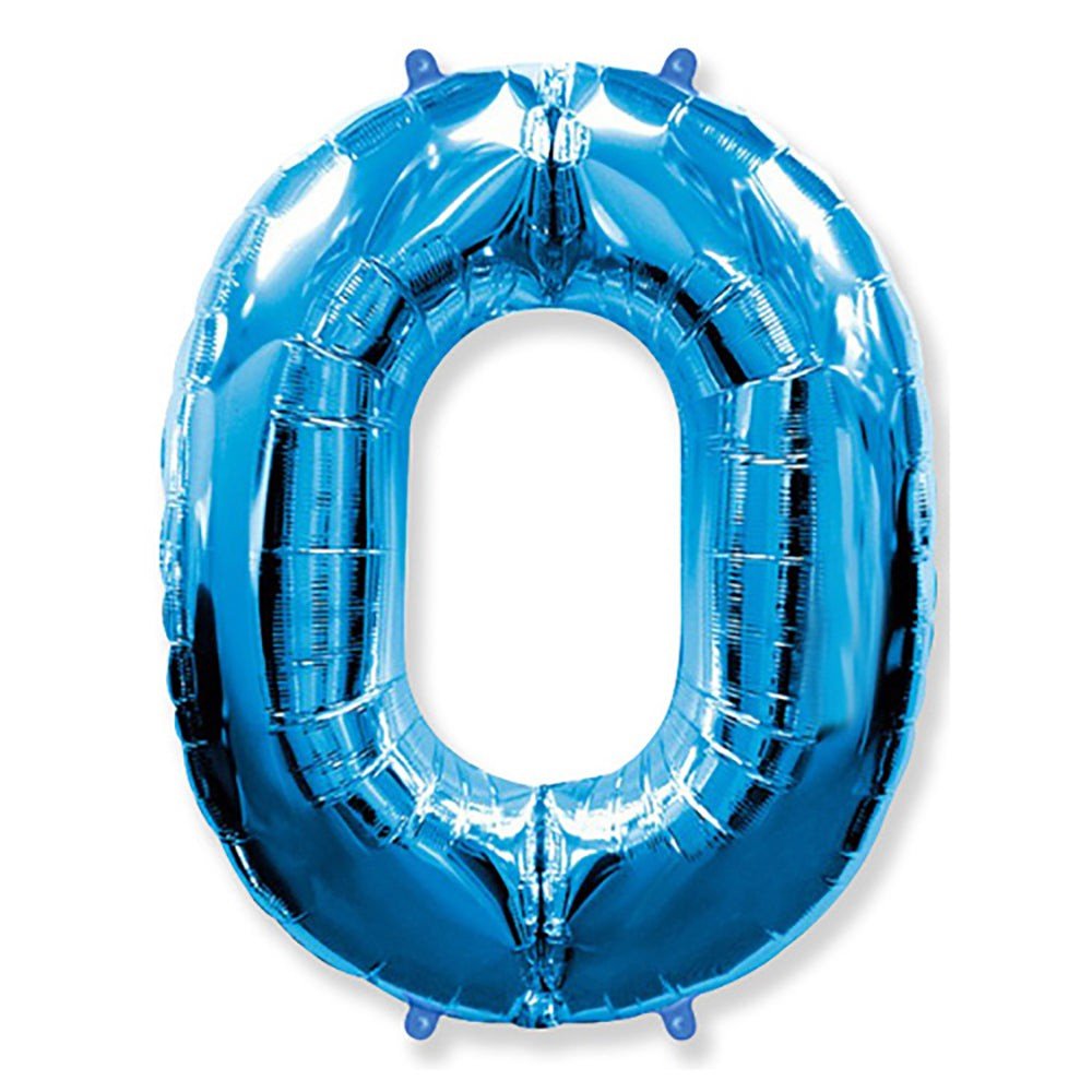 Foil Balloon Number 0 Blue 42 Inch