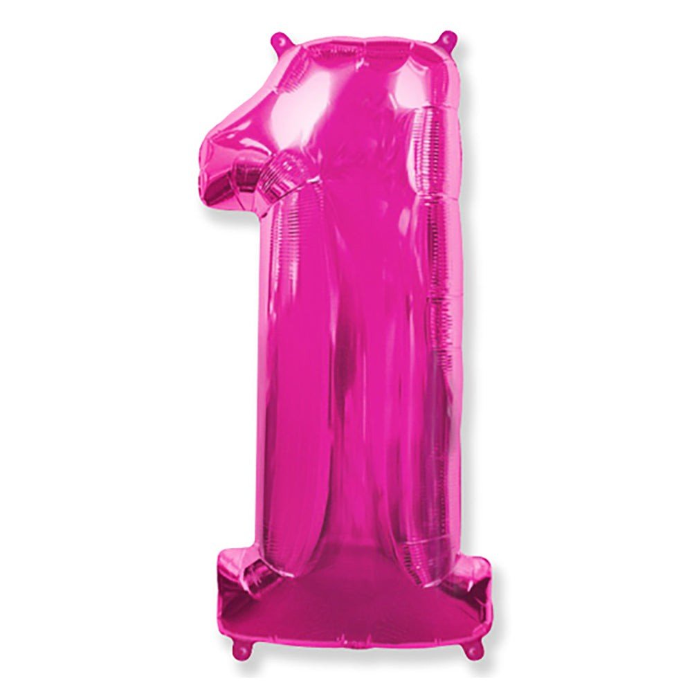 Foil Balloon Number 1 Fuchsia