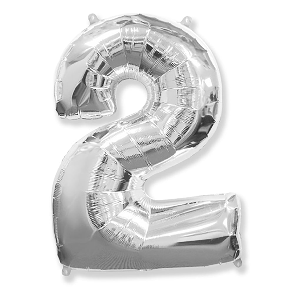 42 Inch Number 2 Silver Foil Balloon