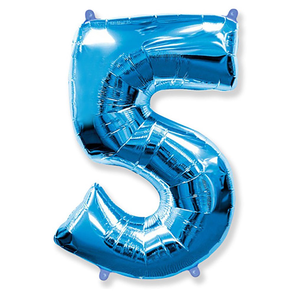 Foil Balloon 42 Inch Number 5 Blue