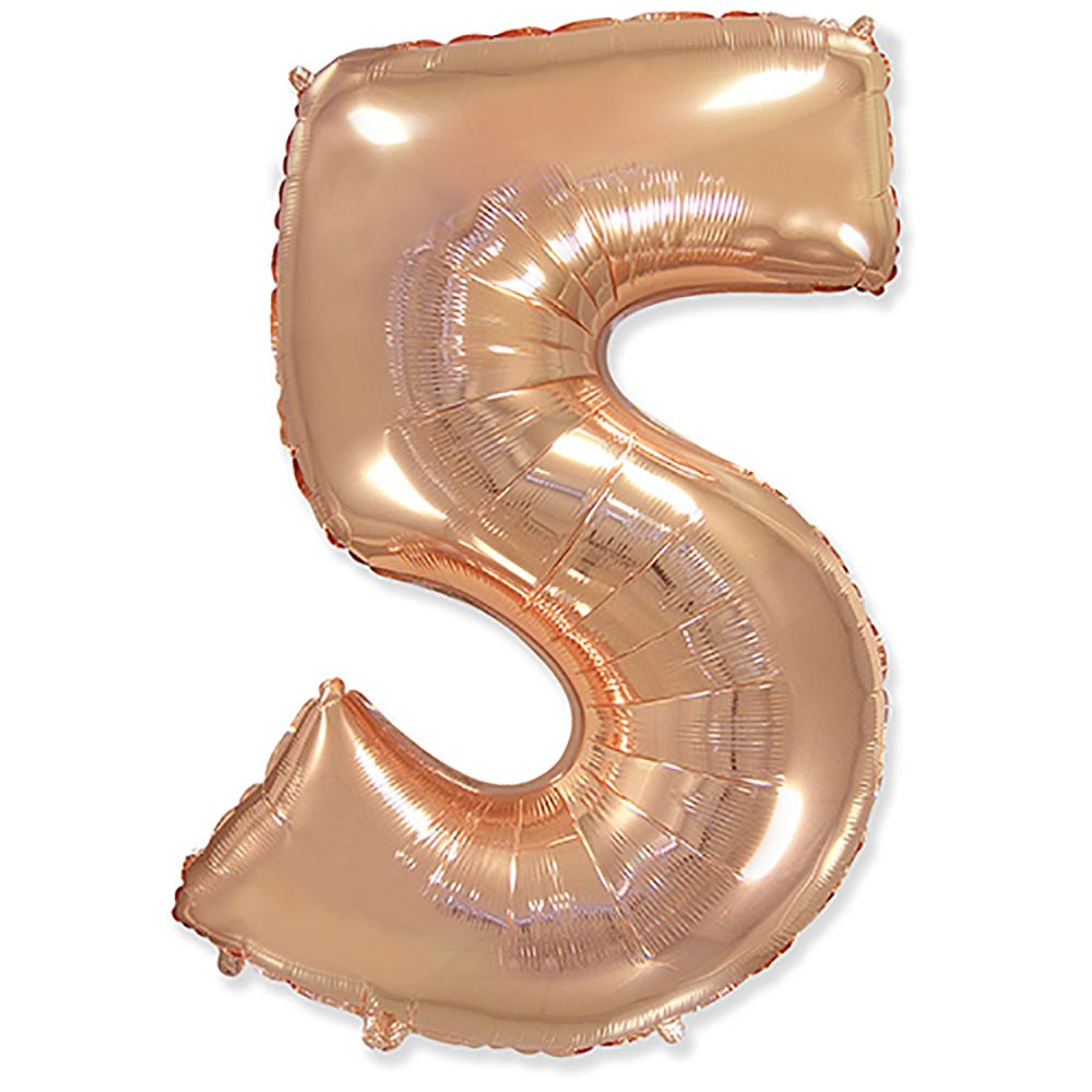 Foil Balloon Number 5 Rose Gold 42 Inch