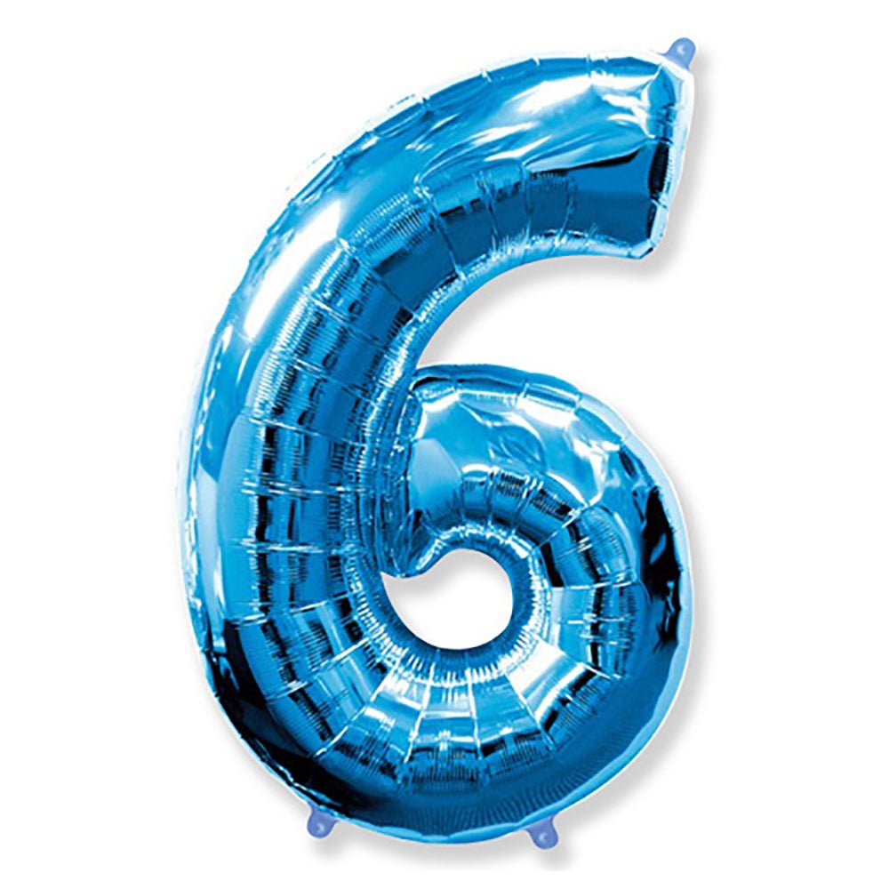 Foil Balloon Number 6 Blue 42 Inch