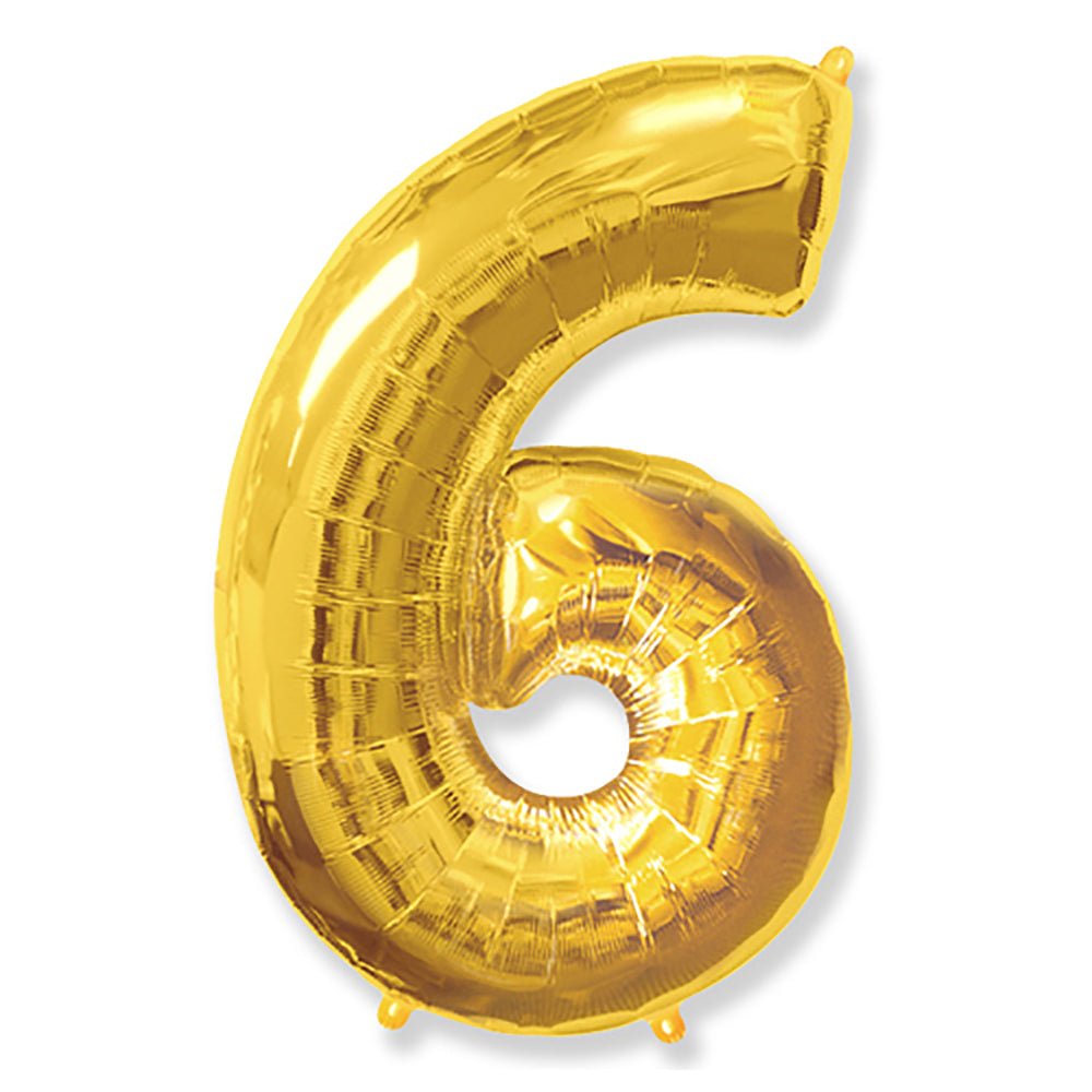 Number 6 Gold Foil Balloon 42 Inch
