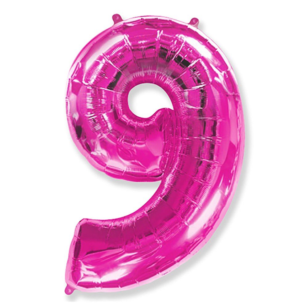 Foil Balloon Number 9 Fuchsia 42 Inch
