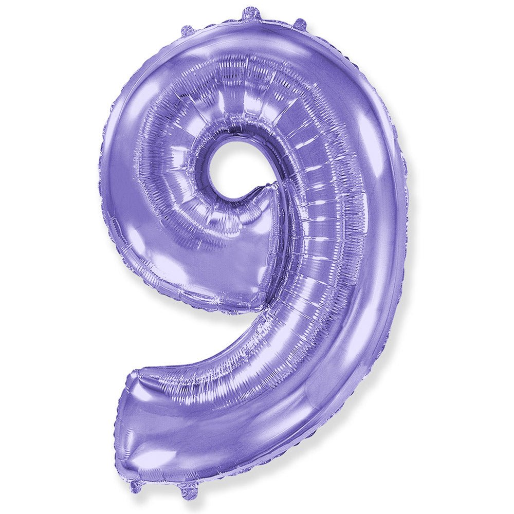 Number 9 Foil Balloon Lilac Purple