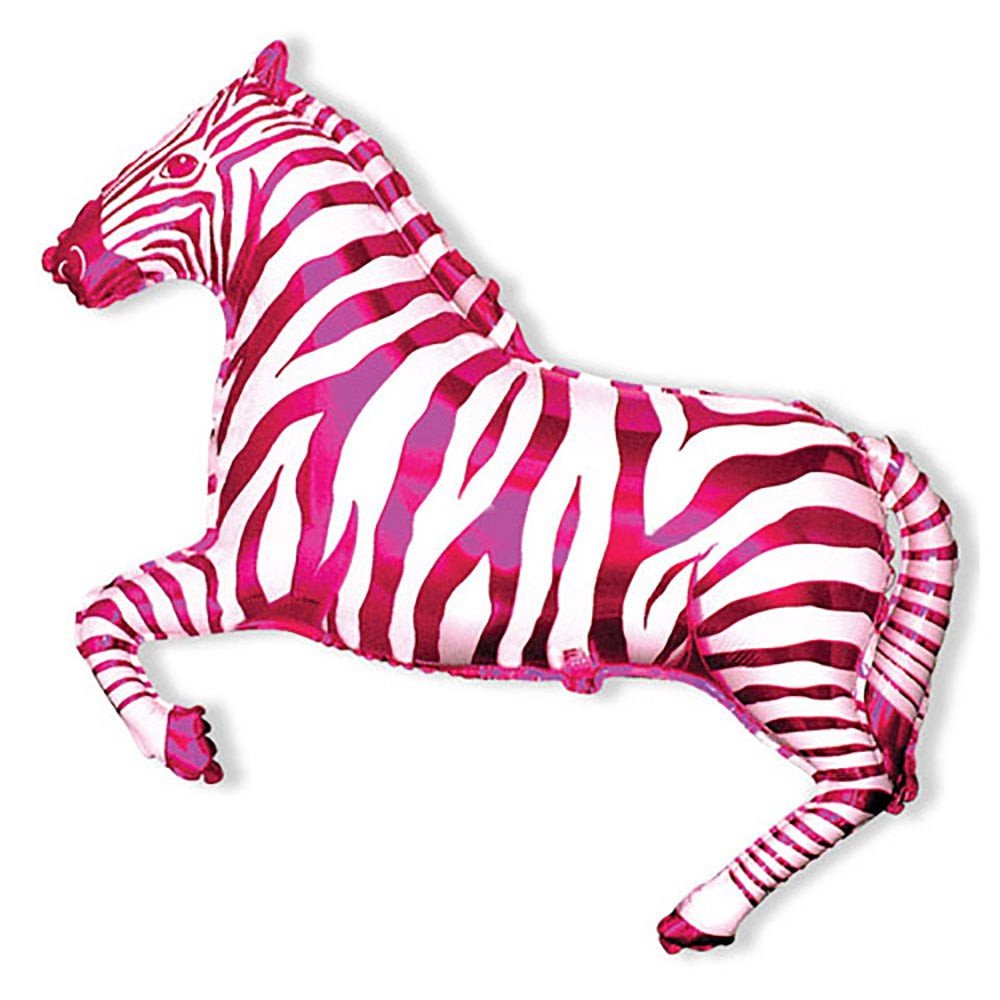 Foil Balloon Zebra Fuchsia 42 Inch
