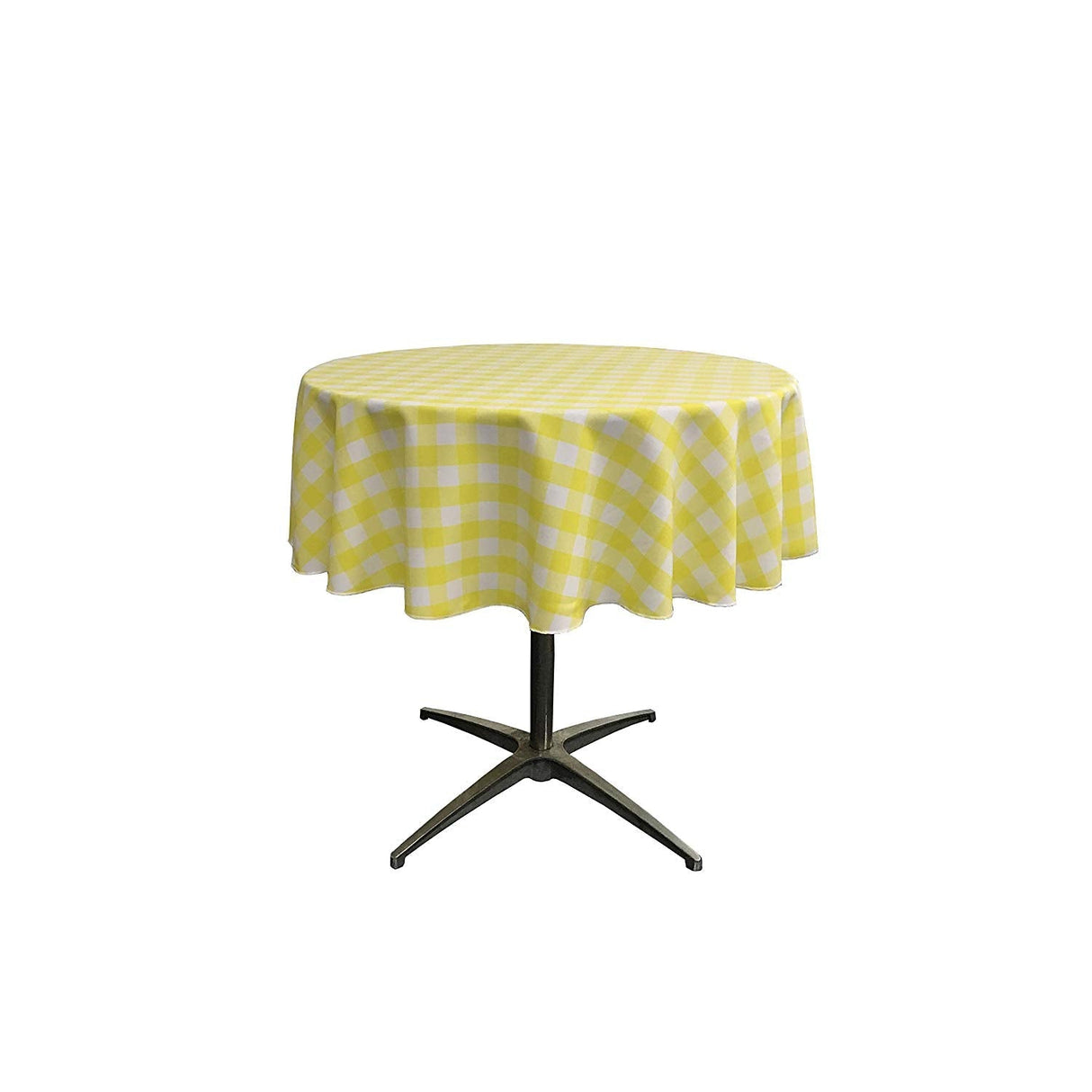 42" Round Tablecloth Polyester Fabric - Checkered Gingham Plaid, 42" Diameter (1 Piece)
