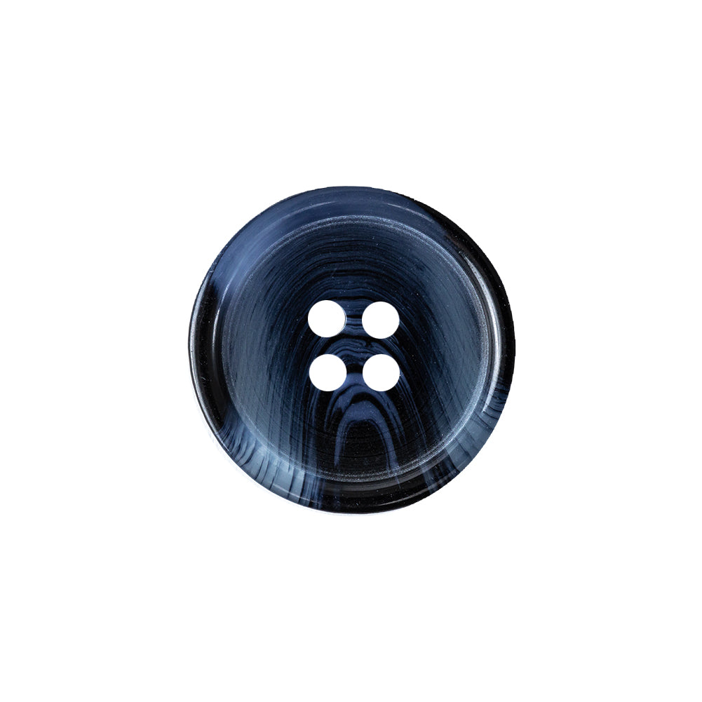 Night Sky and Light Blue Translucent Swirl 4-Hole Plastic Button - 32L/20mm