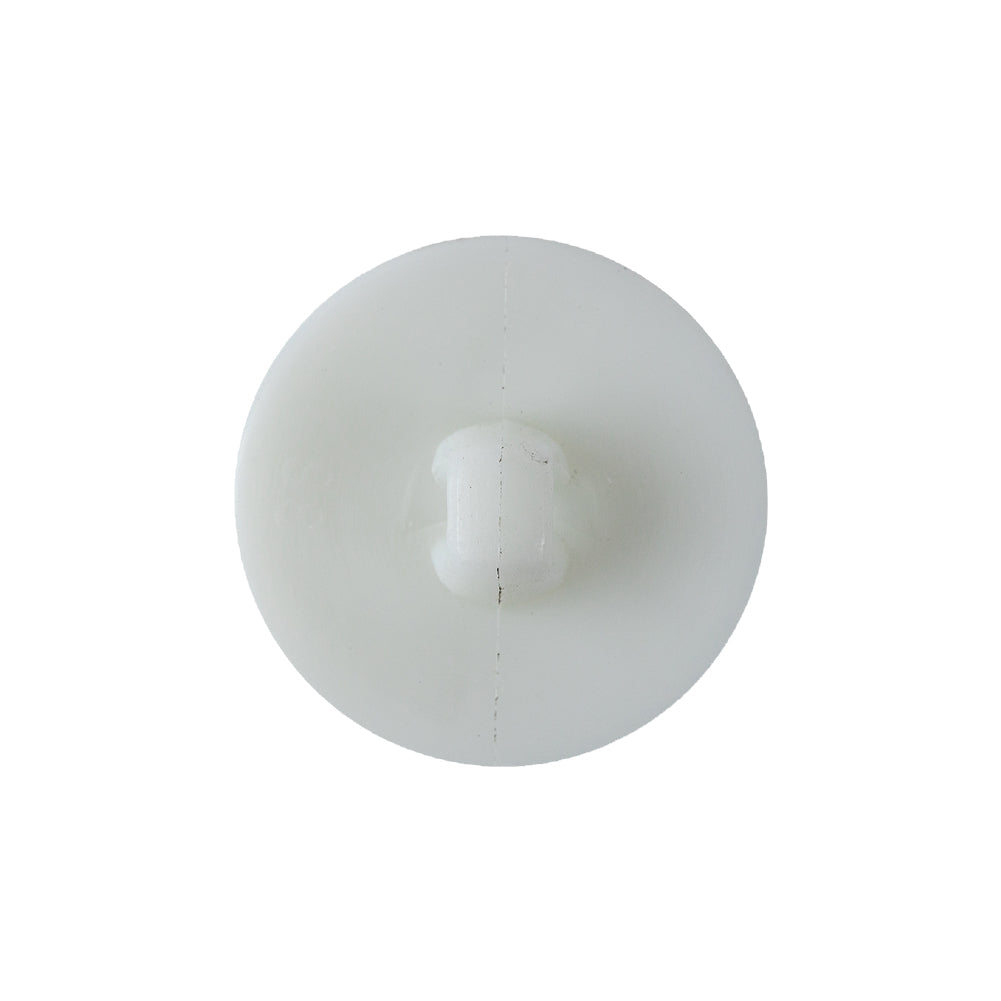 White Floral Embossed Shank Back Plastic Button - 36L/23mm