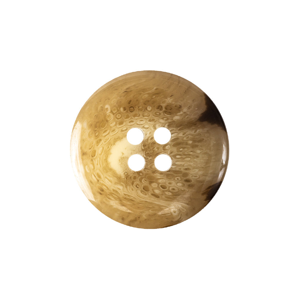Honey Beige and Tobacco Brown Swirl Deep Well 4-Hole Plastic Button - 36L/23mm