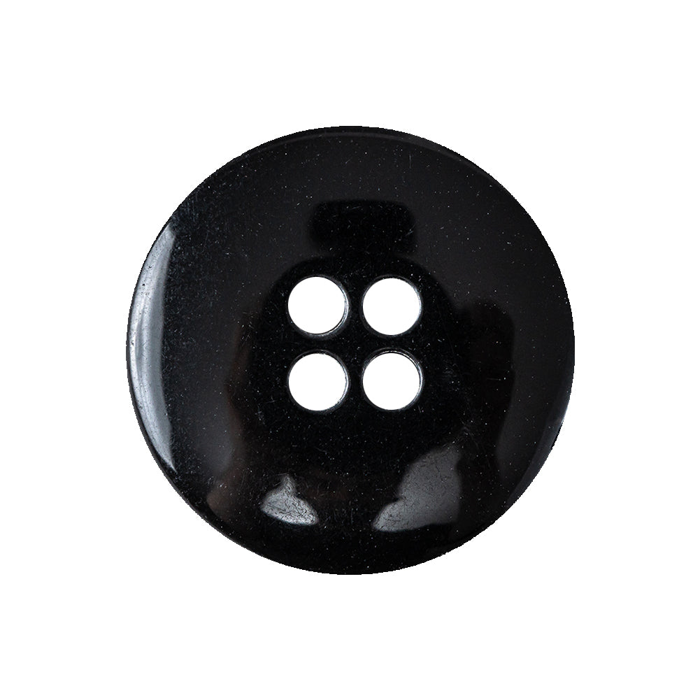 Black Deep-Set 4-Hole Plastic Button - 40L/25.5mm