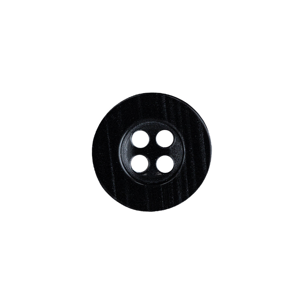 Black Beauty and Disco Ball Iridescent 4-Hole Plastic Button with Wide Rim - 24L/15mm