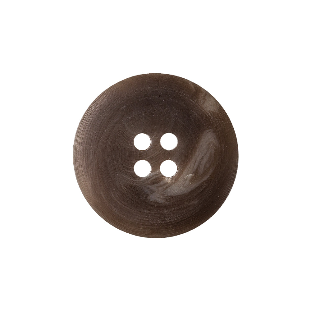 Caramel and Warm Gray Swirl 4-Hole Plastic Button with Pronounced Rim - 36L/23mm