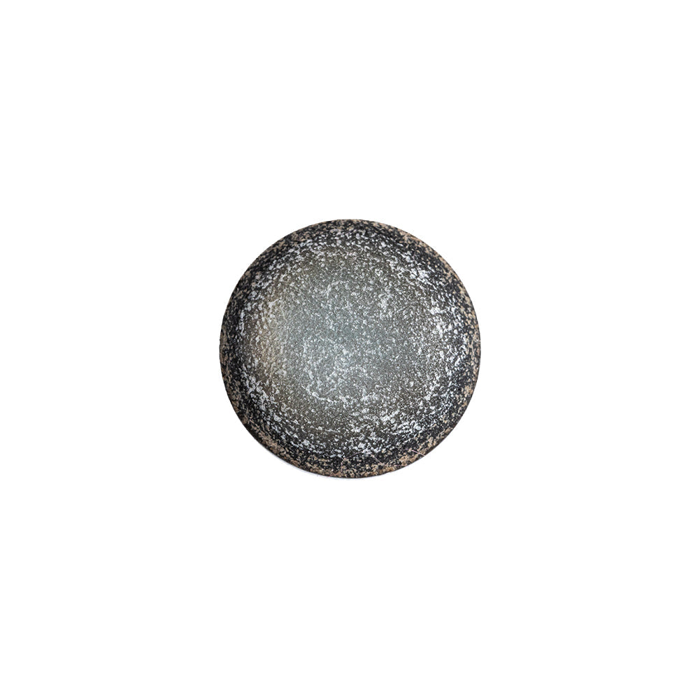 Italian Opal, White and Black Speckled Iridescent Shank Back Button - 22L/14mm
