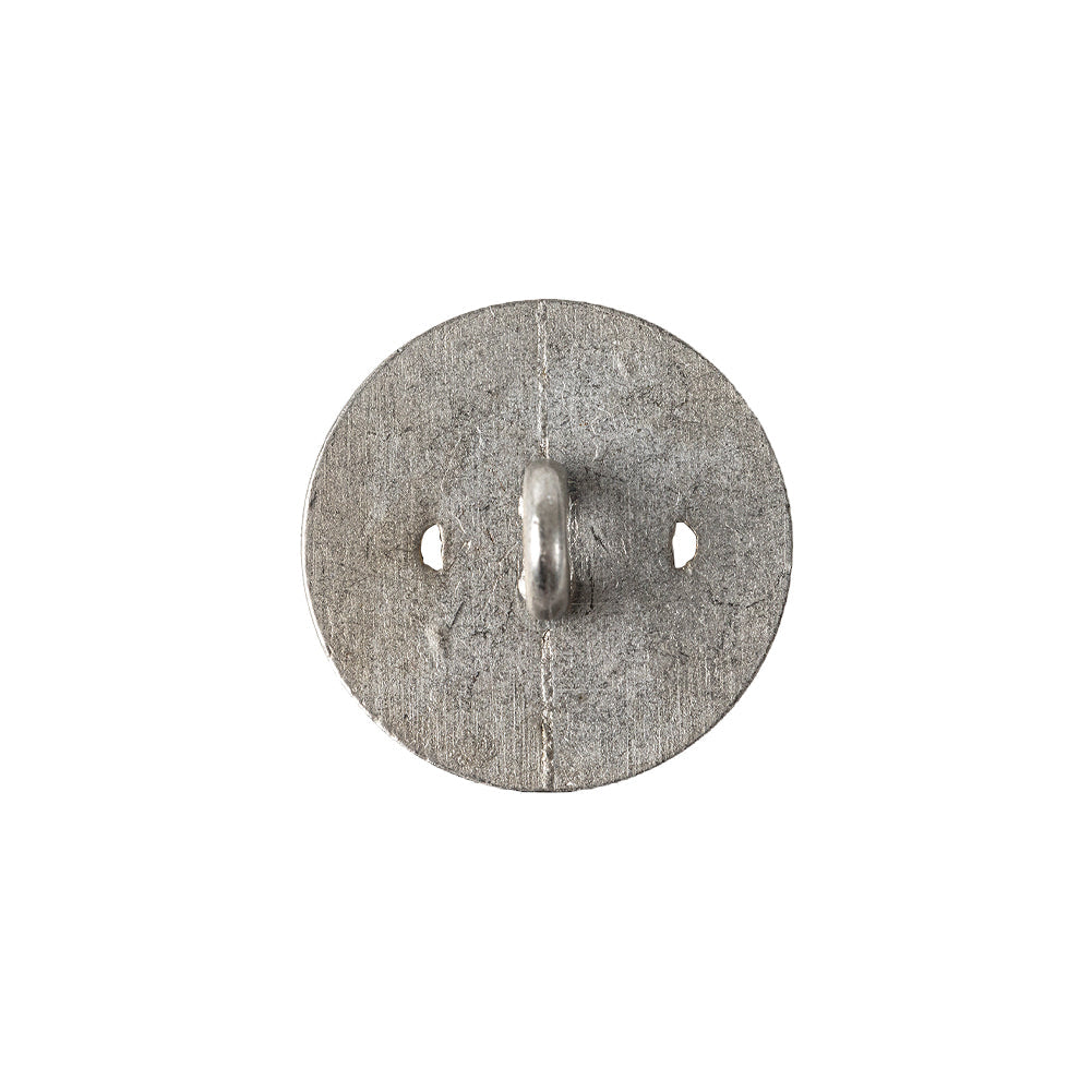 Italian Silver Faux Rope Textured Shank Back Metal Button - 30L/19mm
