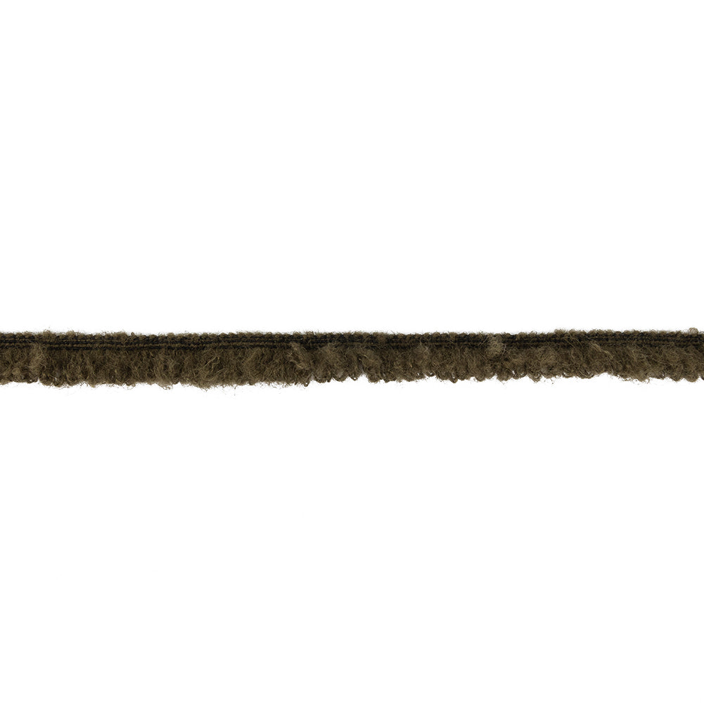 Olive Green Wool Blend Fringe Trimming - 0.75"