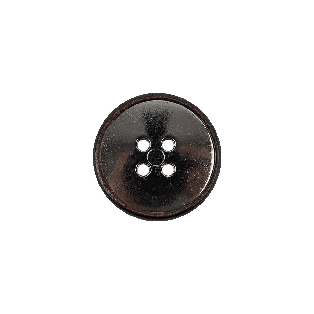 Imported Gunmetal Plated and Silver 4-Hole Copper Button - 28L/18mm