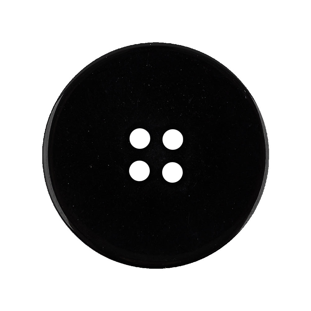 Italian Black Dome Shaped Dimensional 4-Hole Button - 44L/28mm