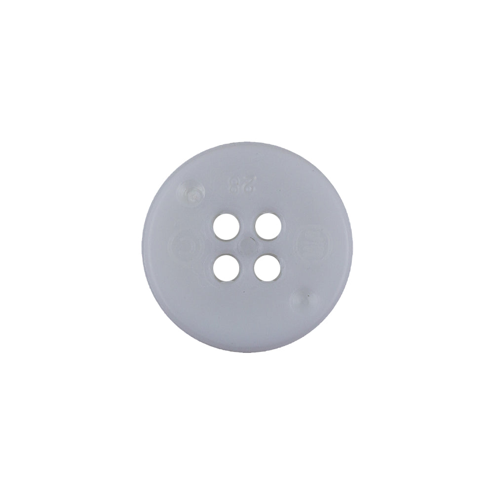 Italian White Casted 4-Hole Nylon Button - 28L/18mm