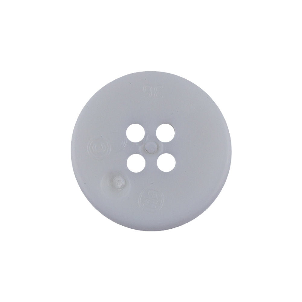 Italian White Casted 4-Hole Nylon Button - 36L/23mm