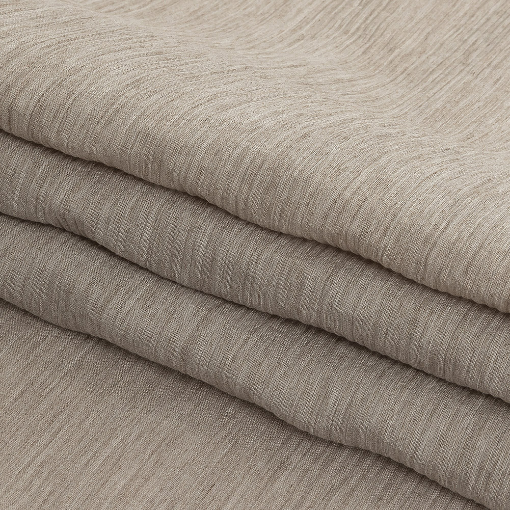 Italian Rose Tan Gauzy Crinkled Viscose Scrim