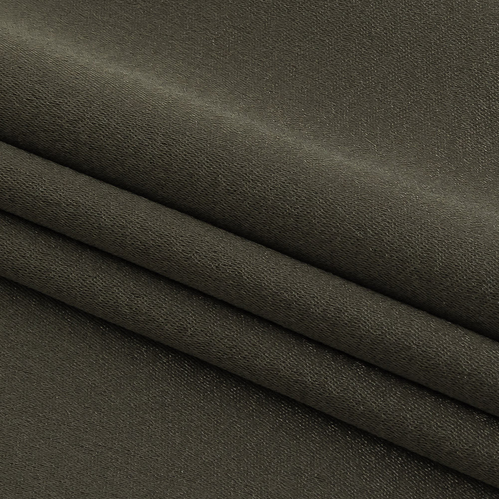 Army Green Satin-Faced Crepe