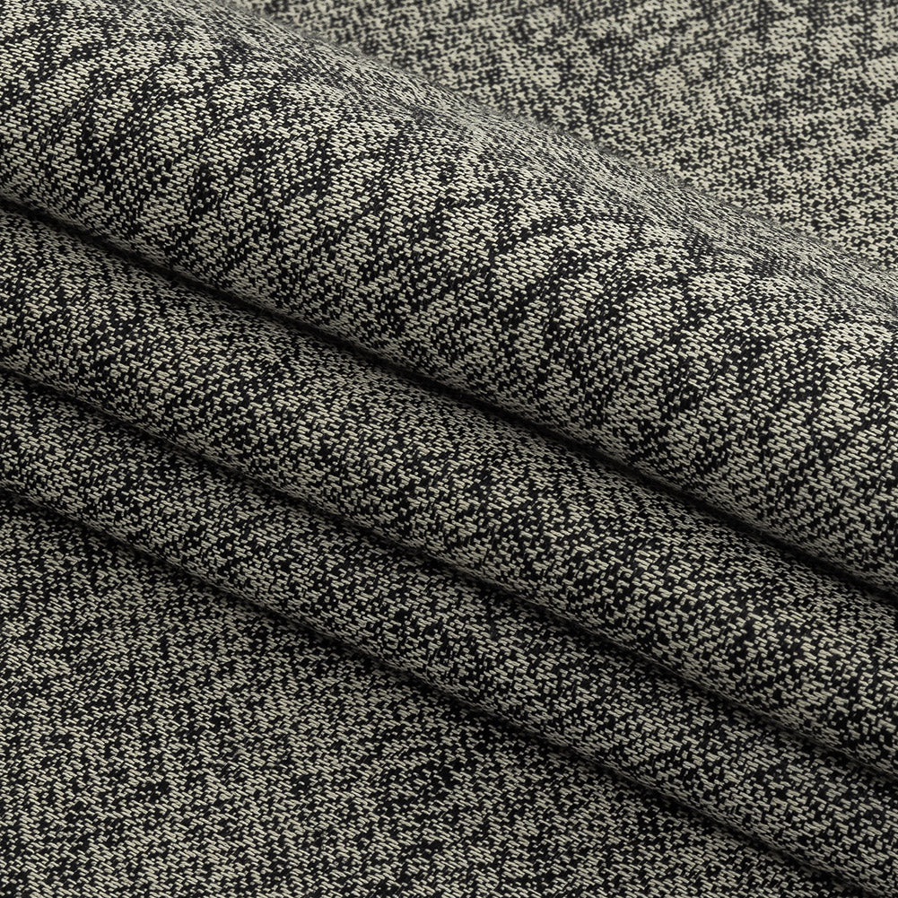 Black and Gray Python Patterned Linen Jacquard