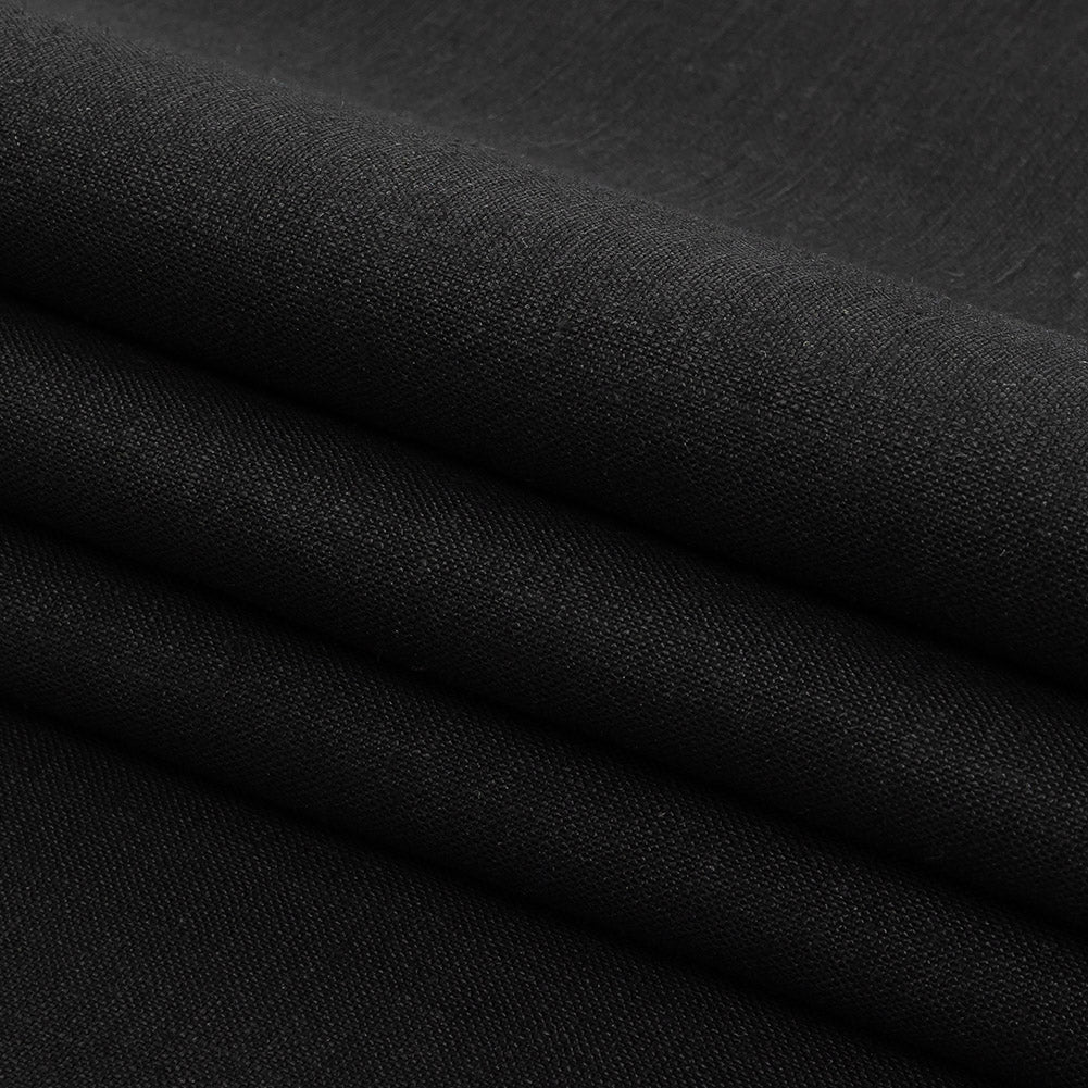 Elko Black Medium Weight Linen Woven
