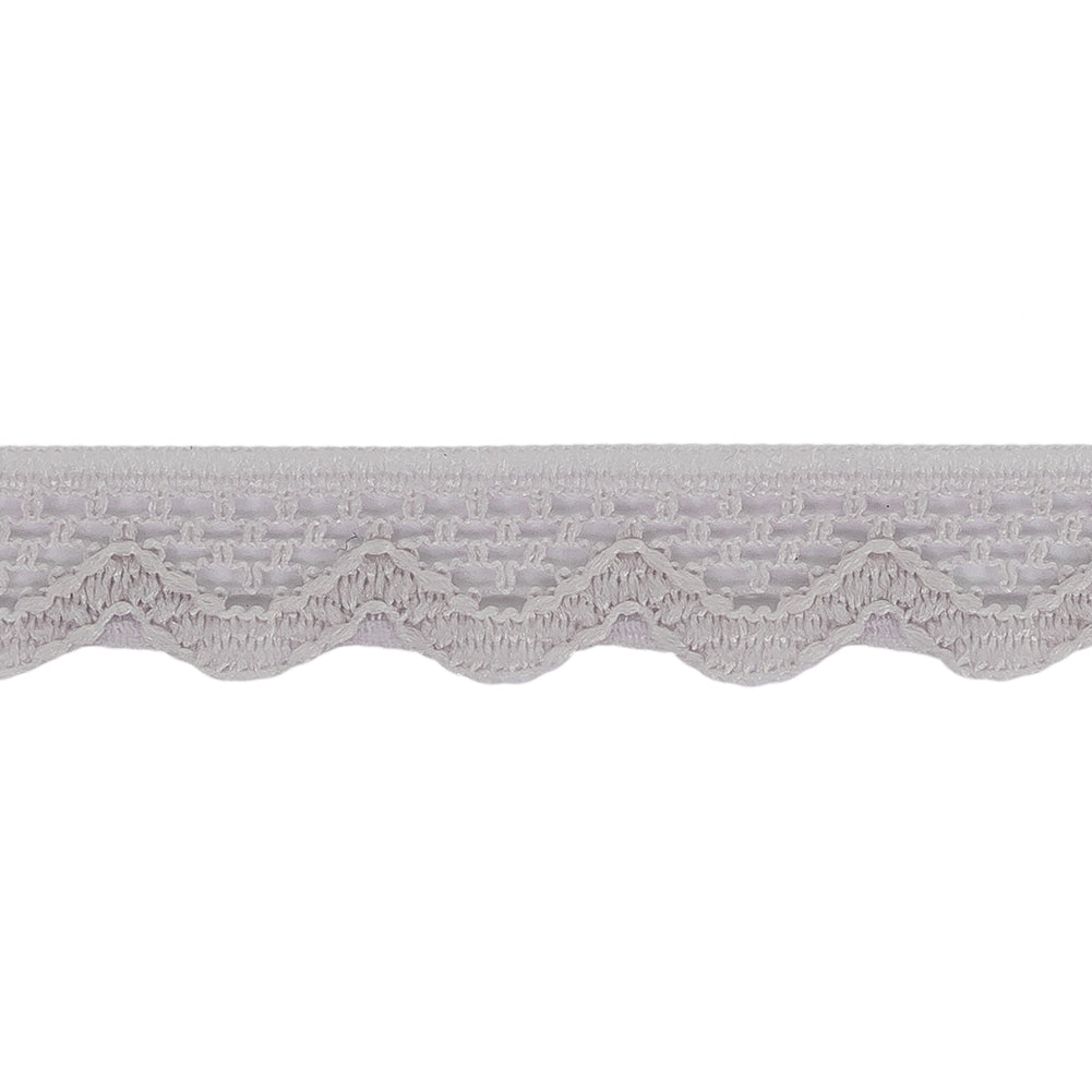 Mauve Shadows Scalloped Edge Lace Geometric Trimming - 0.5"