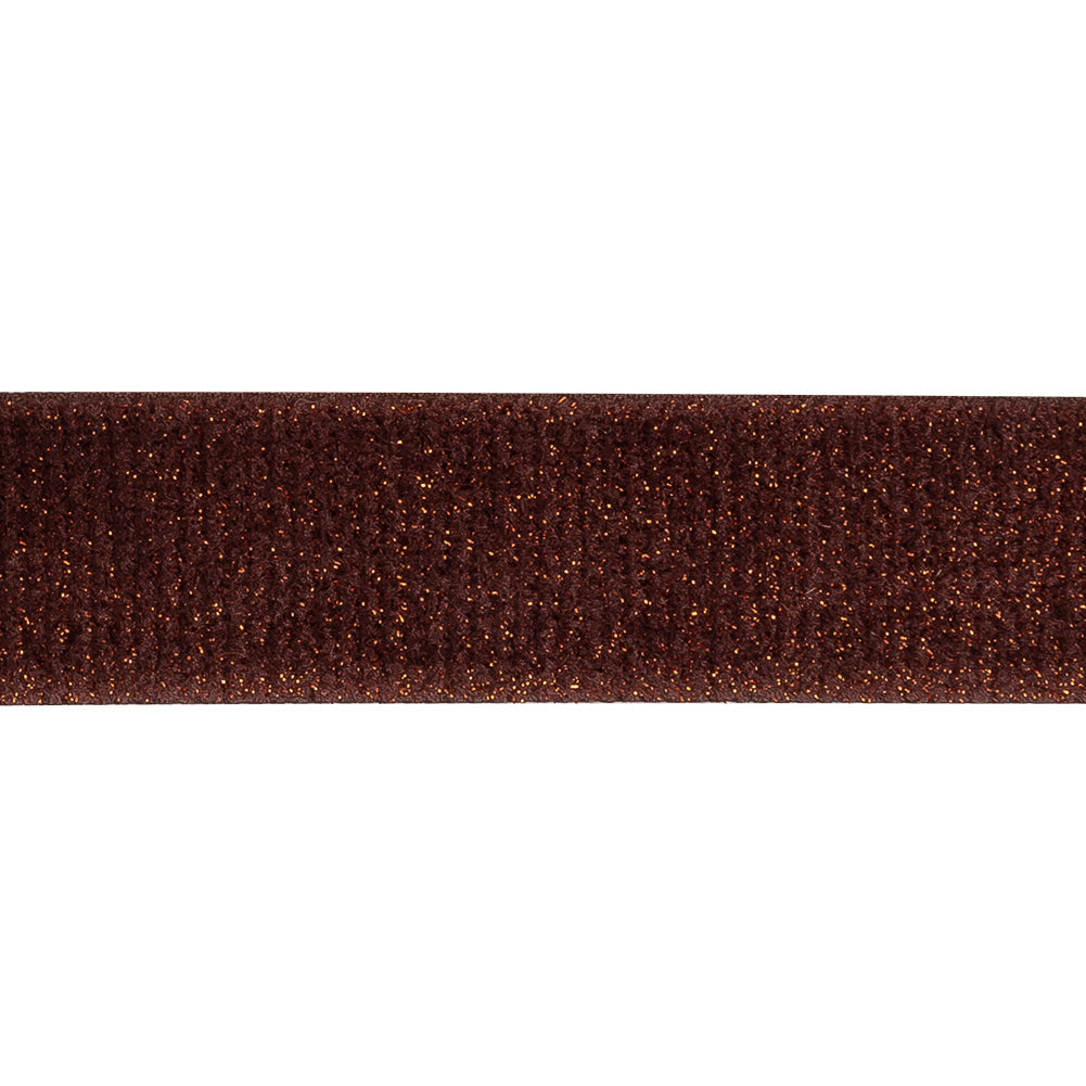 Teddy Red and Amber Glitter Velvet Trim - 1"