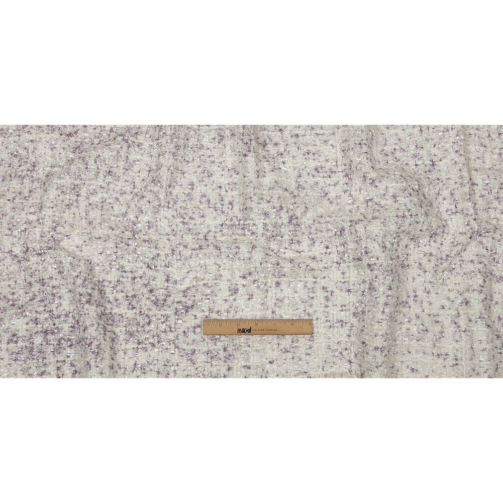 Newcastle White Sand and Lavender Frost Viscose and Acrylic Chenille Tweed