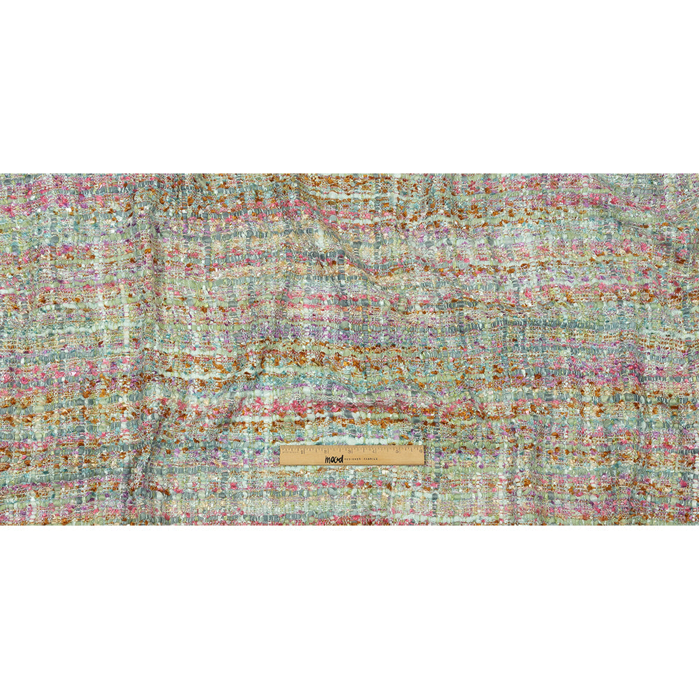 Newcastle Sage, Pink and Lilac Ash Viscose and Acrylic Chenille Tweed